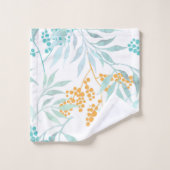 水色エレガントフローラ装飾模様 バスタオルセット (ウォッシュタオル)