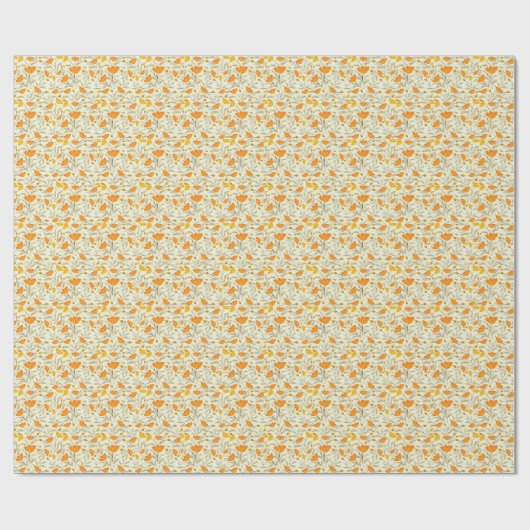 水色エレガントフローラ装飾模様 ラッピングペーパー (フラット)