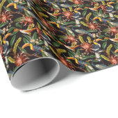 水色エレガントフローラ装飾模様 ラッピングペーパー (ロールコーナー)