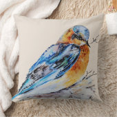 水色エレガントブルーバード自然 クッション (ブランケット)