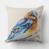 水色エレガントブルーバード自然 クッション (正面)