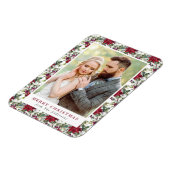 水色エレガントポインセチア模様 マグネット (左側)