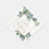 水色エレガントユーカリ植物誕生日 スタンダードランチョンナプキン (角)