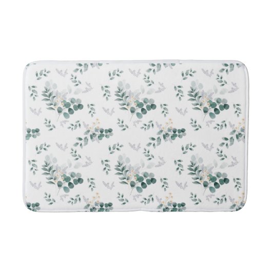 水色エレガントユーカリ バスマット (正面)