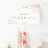 水色エレガント大理石 |第1コミュニオンバナー 横断幕 (インサイチュ)