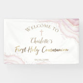 水色エレガント大理石 |第1コミュニオンバナー 横断幕 (横)