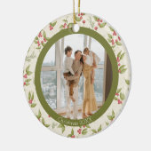 水色エレガント母指、緑のフレームファミリ セラミックオーナメント (左)
