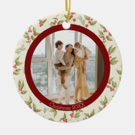 水色エレガント母指、赤フレームファミリ セラミックオーナメント