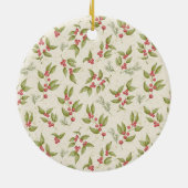 水色エレガント母指、赤フレームファミリ セラミックオーナメント (裏面)