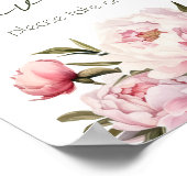 水色エレガント牡丹は一つ取って下さい ポスター (角)