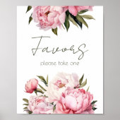 水色エレガント牡丹は一つ取って下さい ポスター (正面)