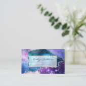 水色エレガント瑪瑙デザイン 名刺 (スタンド正面)