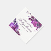 水色エレガント紫フローラ赤ちゃん スタンダードカクテルナプキン (角)