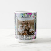 水色エレガント紫色の野花バーウッド母 コーヒーマグカップ (中央)