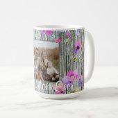 水色エレガント紫色の野花バーウッド母 コーヒーマグカップ (正面右)