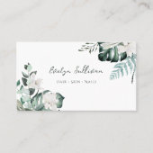 水色エレガント緑化ビジネスカード 名刺 (正面)