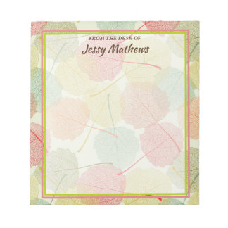 水色エレガント緑化植物性自然葉 ノートパッド