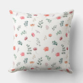 水色エレガント野花 クッション (正面)