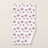 水色エレガント野花 バスタオルセット (ハンドタオル)