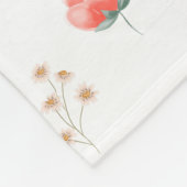 水色エレガント野花 フリースブランケット (角)