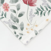 水色エレガント野花 フリースブランケット (角)