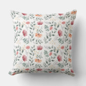 水色エレガント野草真核球果 クッション (正面)