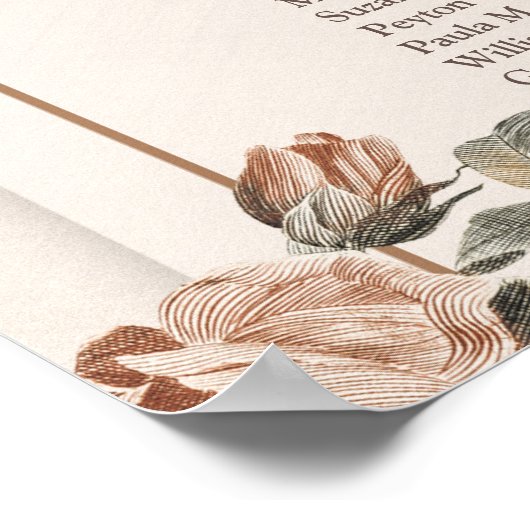 水色エレガント銅花ほこりまみれの緑のアーチ ポスター (角)