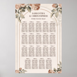 水色エレガント銅花ほこりまみれの緑のアーチ ポスター