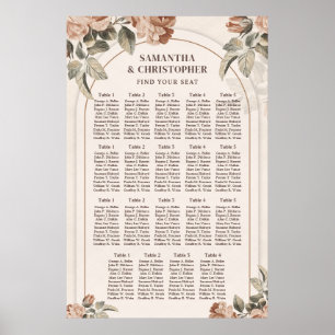 水色エレガント銅花ほこりまみれの緑のアーチ ポスター