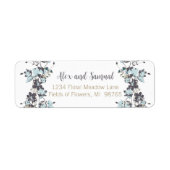 水色エレガント青い花 ラベル (正面)