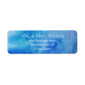 水色エレガント青のアドレス指定済み返品 ラベル (正面)