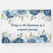 水色エレガント青バラフローラ結婚 ゲストブック (裏面)