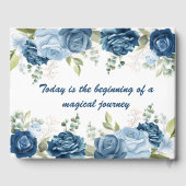 水色エレガント青バラフローラ結婚 ゲストブック (裏面)