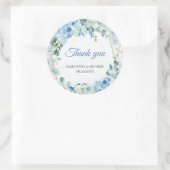 水色エレガント青フローラ緑化及び金ゴールド ラウンドシール (バッグ)