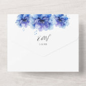 水色エレガント青フローラ オールインワン招待状 (裏面)