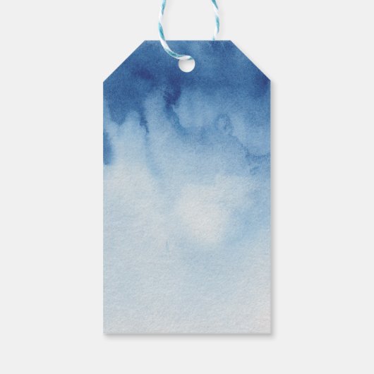 水色エレガント青航海の結婚感謝してい君 ギフトタグ (裏面)