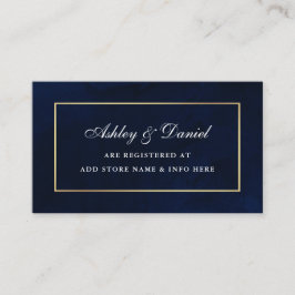 水色エレガント青金ゴールドの結婚レジストリ エンクロージャーカード