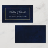 水色エレガント青金ゴールドの結婚レジストリ エンクロージャーカード (正面/裏面)