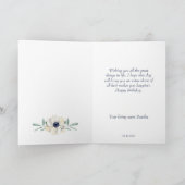 水色エレガント馬誕生日祝いカード サンキューカード (内部)