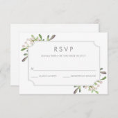 水色エレガントRSVPカード 出欠カード (正面/裏面)