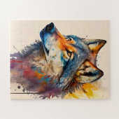 水色オオカミ ジグソーパズル (横)