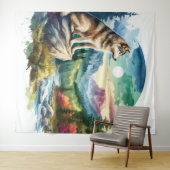 水色オオカミ タペストリー (インサイチュ(横))