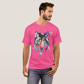 水色オオカミ Tシャツ (正面フル)