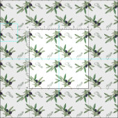 水色オリーブの枝 ファブリック (タイル)