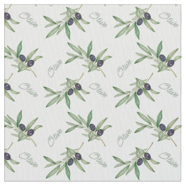 水色オリーブの枝 ファブリック