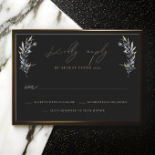 水色オリーブ枝結婚式RSVPレスポンスカード 出欠カード