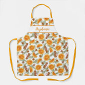 水色オレンジのパターパーソナライズされたン エプロン (正面)