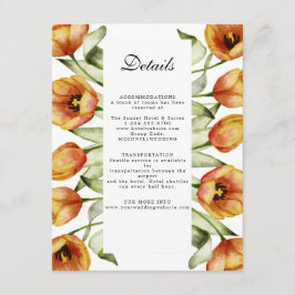 水色オレンジチューリップ結婚ズ詳細 エンクロージャーカード