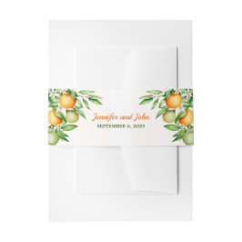 水色オレンジフルーツ植物学 招待状ベリーバンド