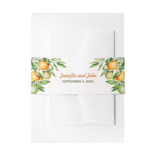 水色オレンジフルーツ植物学 招待状ベリーバンド (正面例)